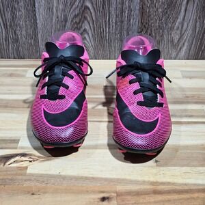 Nike‎ Jr. Bravata II FG Soccer Cleats Firm Ground Youth Size 4.5Y Pink Black